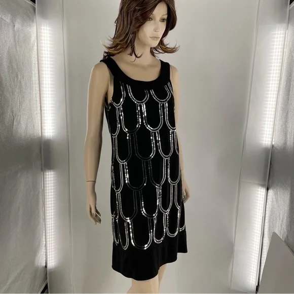 Scarlett Nite | Dresses | Scarlett Nite Dresses Black Silver Sequined  Cocktail Dress | Poshmark